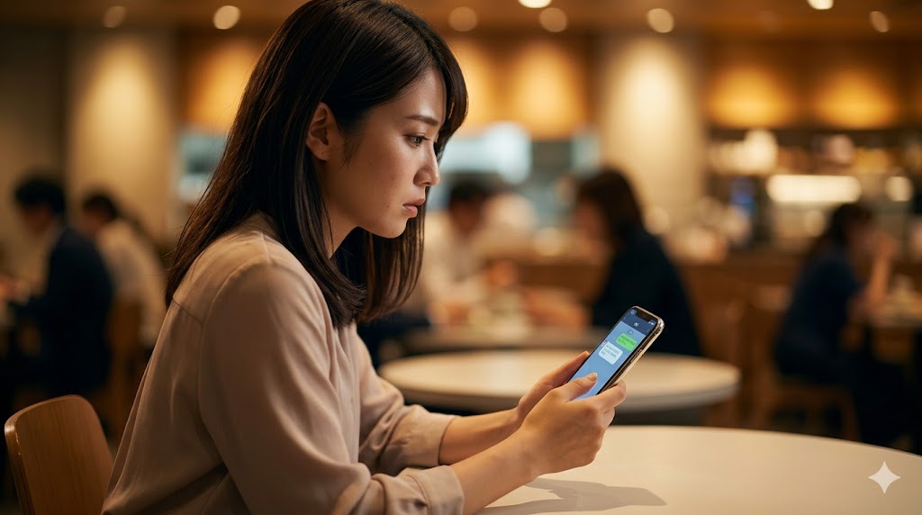 マッチングアプリで既読無視から復活し、希望を持ってメッセージを送る日本人女性 画像3