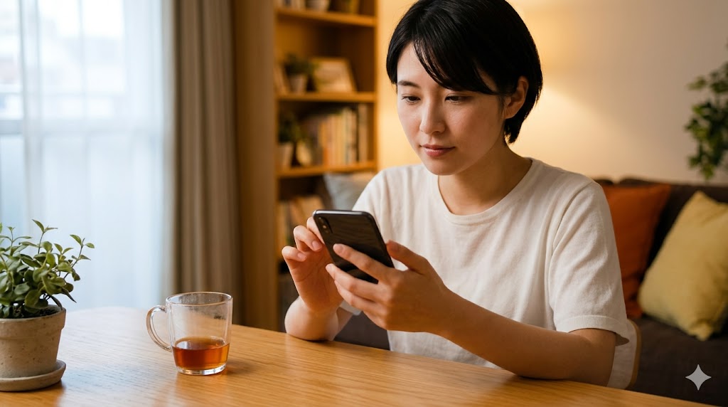 マッチングアプリで、LINE交換後に突然ブロックせず、誠実に終わらせるメッセージを送る日本人女性