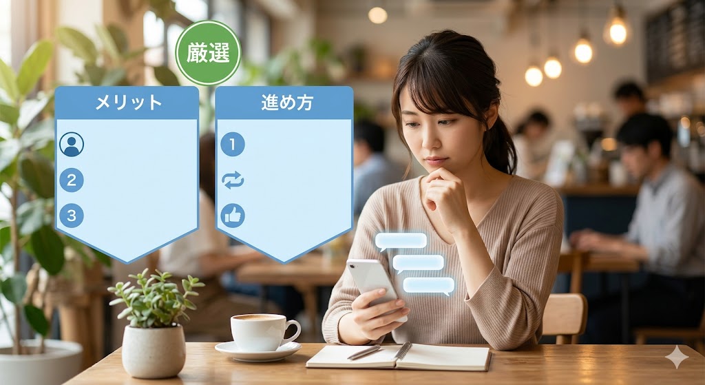 同時にメッセージのやり取りをする人数を厳選し、アプリでの疲れを防ぐ。