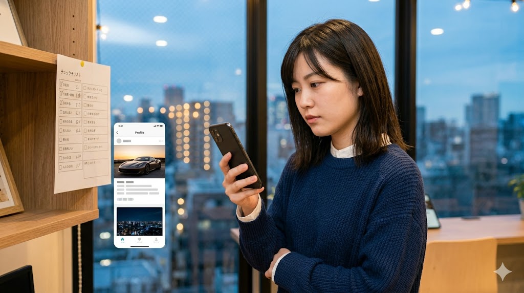 プロフィールに隠された不自然なアピール