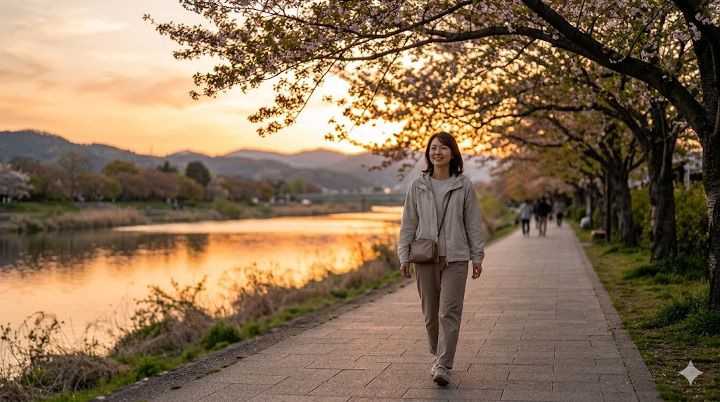 特別なスキルがなくても趣味としてアピールできる、日常の穏やかな散歩の風景