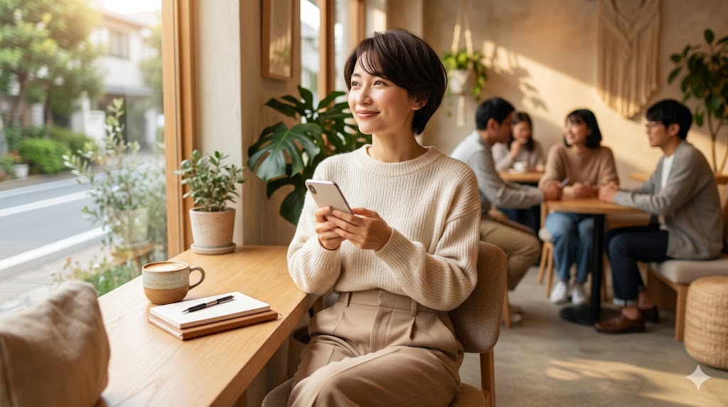 自分らしく、無理のないペースで、素敵な出会いを探し始めた受け身な女性。
