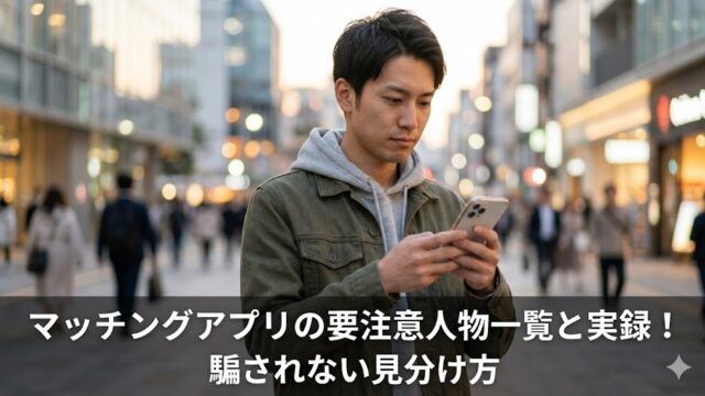 マッチングアプリの要注意人物一覧と実録！騙されない見分け方