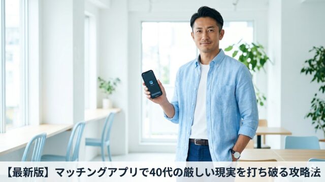 【最新版】マッチングアプリで40代の厳しい現実を打ち破る攻略法