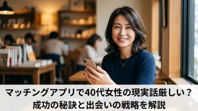 マッチングアプリで40代女性の現実は厳しい？成功の秘訣と出会いの戦略を解説