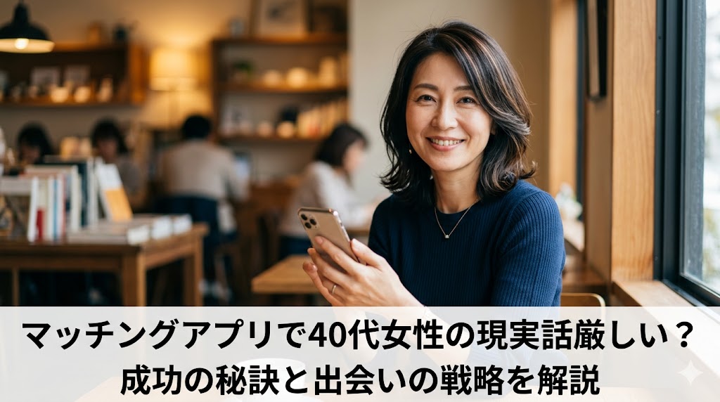 マッチングアプリで40代女性の現実は厳しい？成功の秘訣と出会いの戦略を解説
