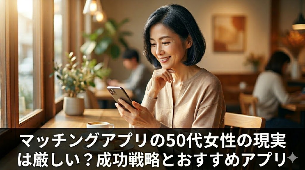 マッチングアプリの50代女性の現実は厳しい？成功戦略とおすすめアプリ