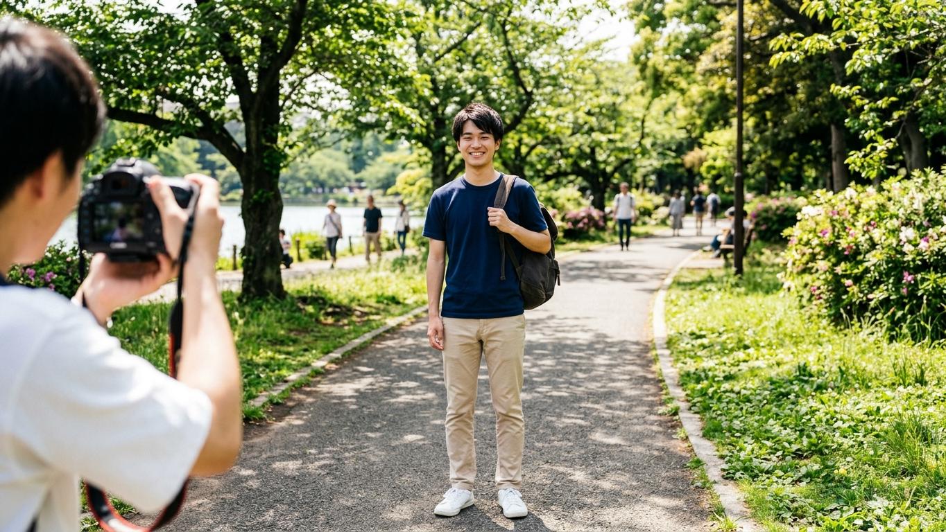 安心感を与える自然なプロフィール写真