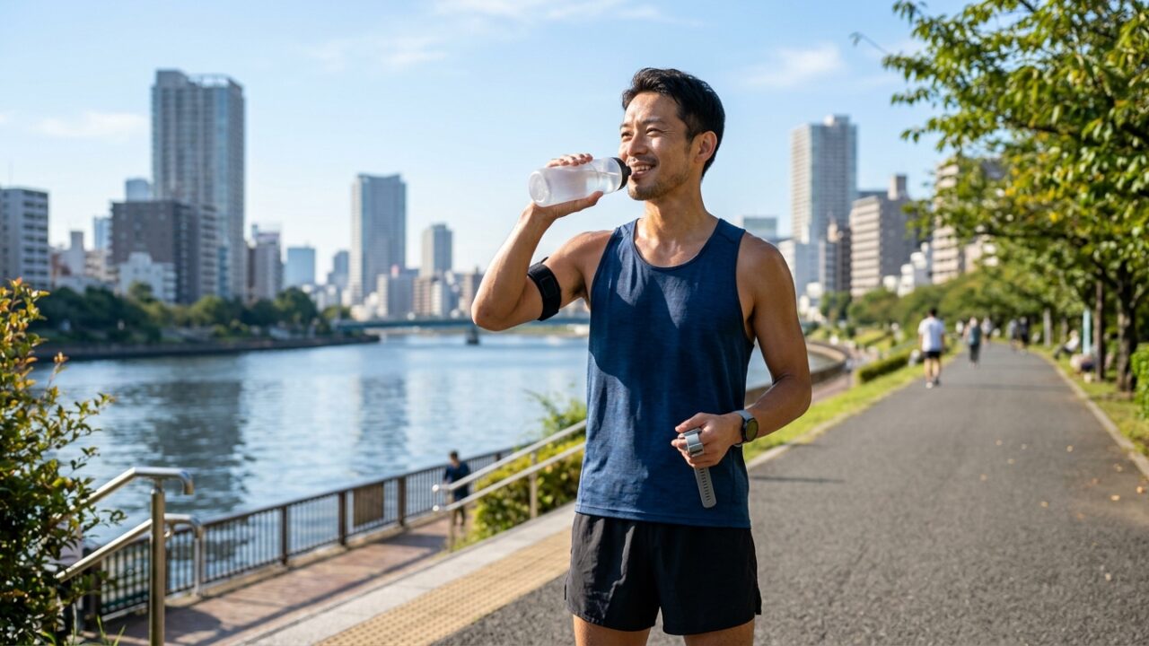 Proper hydration strategy and timing for runners to prevent dehydration and maintain performance