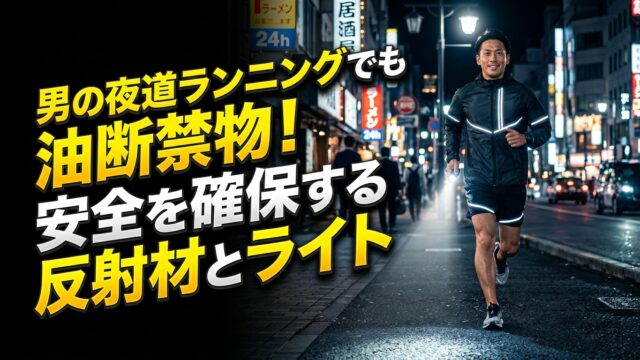男の夜道ランニングでも油断禁物！安全を確保する反射材とライト