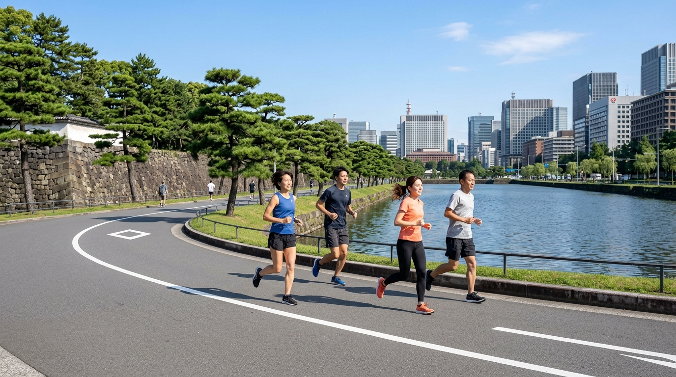 複数人で横に広がって走るのは避ける