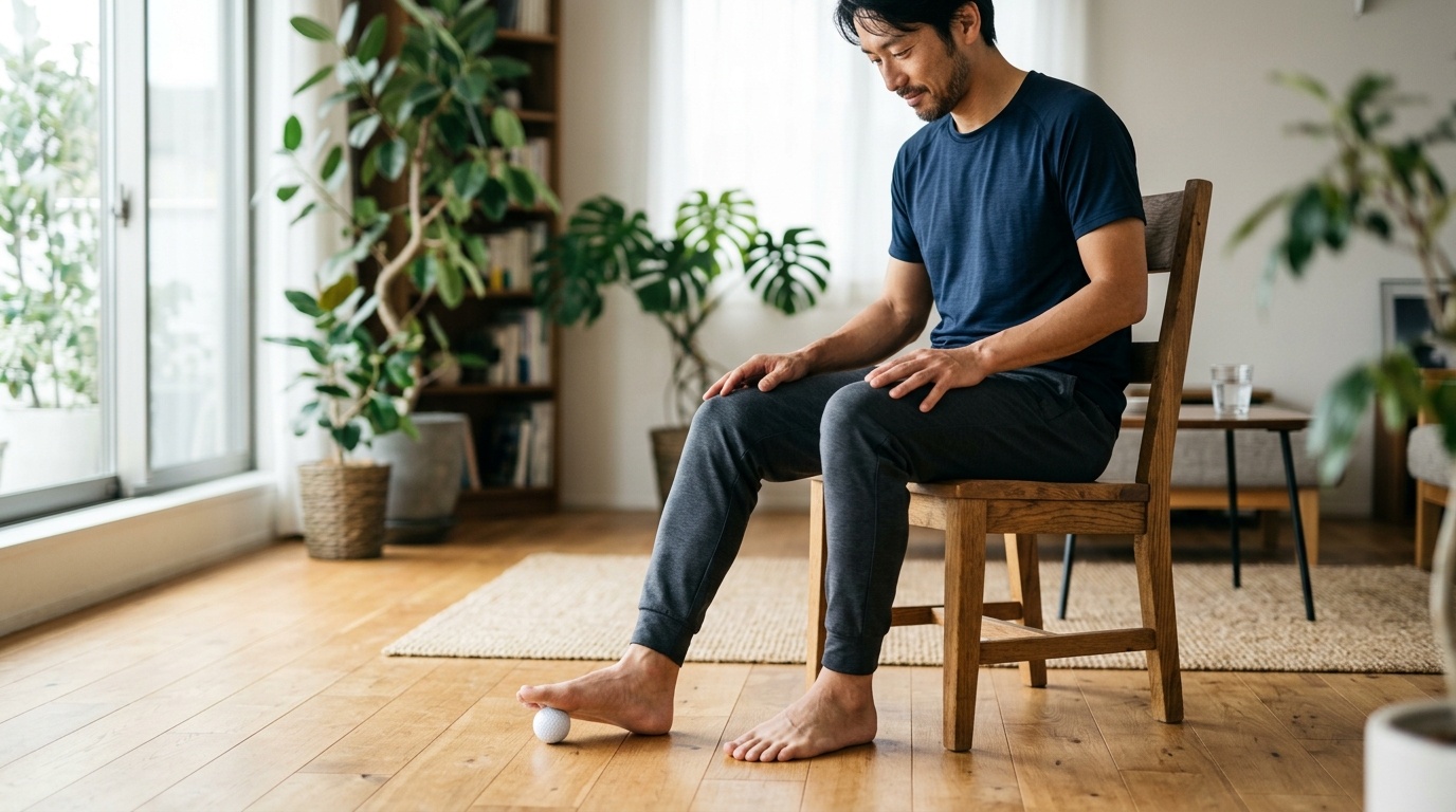 Golf Ball Foot Massage and Plantar Fascia Stretching
