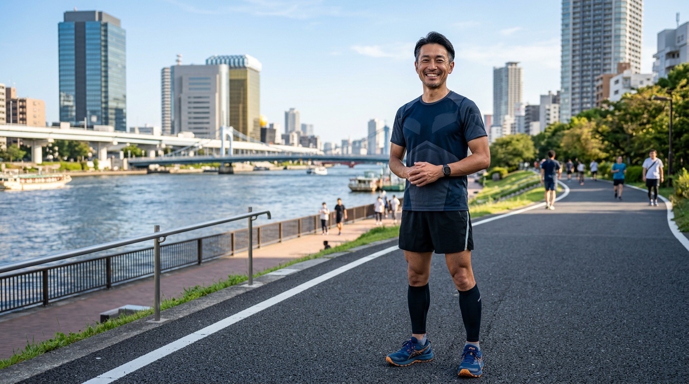 Healthy Confident Businessman with Resilient Athletic Feet