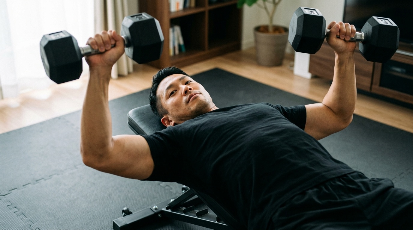 Dumbbell bench press form for a thick chest